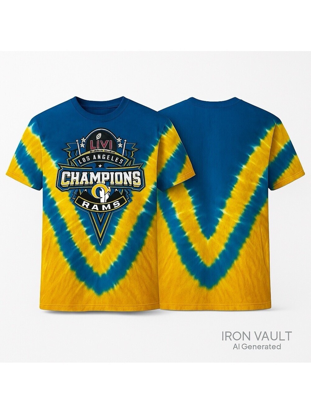 Los Angeles Rams Super Bowl LVI Champions Tie-Dye Shirt Fanatics 4XL